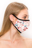 FASHION MASK 101-DF-OFF WHITE-ditsy floral double layer contoured face