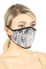 FASHION MASK 101-SNAKE-snake print double layer contoured face mask.