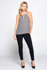 Black and White Print with Keyhole Halter Top