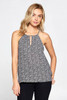 Black and White Print with Keyhole Halter Top