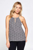 Black and White Print with Keyhole Halter Top