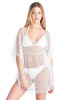 Shore Trendz Women's Crochet Short Sleeve Swimwear Cover-up Beach
