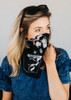 Boho Bandana Face Mask Black