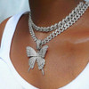 Iced Out Butterfly Necklace Chain