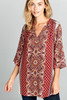 Paisley Print Tunic Top