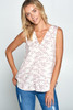 Print V-neck Sleeveless Top