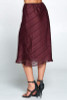 Wine Midi Skirt with Metallic Detail