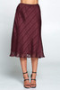 Wine Midi Skirt with Metallic Detail