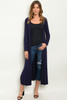 Long Jersey Open Front Cardigan