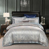 Gold Luxury Silk Satin Jacquard Duvet Cover 4 piece Bedding Set