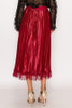 Luxe Pleated Midi Skirt in Red
