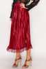 Luxe Pleated Midi Skirt in Red