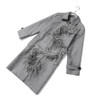 Asymmetric Spliced Feather Lapel Coat