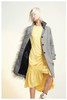 Asymmetric Spliced Feather Lapel Coat