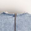 Denim Puff Sleeve High-waist Set