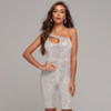 Sequined Asymmetric skinny bodysuit