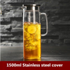 1L/1.2L/1.5L Transparent Glass Water Jug Pot Cha Tea Kettle Lemonade Pitcher Heat-resistant Explosion-proof Heatable Carafe