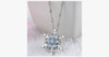 Blue Crystal Snowflake Zircon Flower Silver Necklaces & Pendant