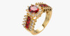 Gold Plated Crimson Garnet Ring