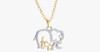 Mommy And Baby Elephant Pendant Necklace