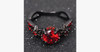 Shiny Red Garnet Flower Ring