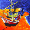 Dark Blue 100% Real Silk Scarf For Ladies Brand Designer Scarves Spring Fall Van Gogh Oil Painting Square Scarves Wraps 90*90cm