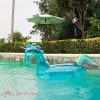 240cm Giant Glitter Unicorn Pool Float Inflatable Magical Unicorn Pool Float with Glitter Inside Summer Water Toys Swimming Ring