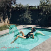 240cm Giant Glitter Unicorn Pool Float Inflatable Magical Unicorn Pool Float with Glitter Inside Summer Water Toys Swimming Ring