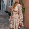 High Quality  Summer V-neck Sexy Backless Long Sleeve Floral Print Mini Dress High Quality  Summer V-neck Sexy Backless Long Sleeve Floral Print Mini Dress