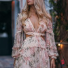 High Quality  Summer V-neck Sexy Backless Long Sleeve Floral Print Mini Dress High Quality  Summer V-neck Sexy Backless Long Sleeve Floral Print Mini Dress