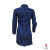 Women Sexy Holes Jeans Dress Buttons Up Turn Down Collar Long Sleeve Denim Mini Night Club Party Dresses