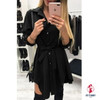 Irregular tie waist shirt dress Women wrap dress Long sleeve turn down collar short mini dresses Irregular tie waist shirt dress Women wrap dress Long sleeve turn down collar short mini dresses