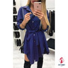 Irregular tie waist shirt dress Women wrap dress Long sleeve turn down collar short mini dresses Irregular tie waist shirt dress Women wrap dress Long sleeve turn down collar short mini dresses