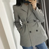 Blazers Jackets Gray Checkered Plaid Button Outerwear