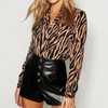 Blouses Long Sleeve Turn Down Collar Chiffon Blouse