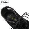 Fashion Black Sandals Lace Up Cross-tied Peep Toe High Heel Ankle Strap
