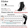 Fashion Black Sandals Lace Up Cross-tied Peep Toe High Heel Ankle Strap