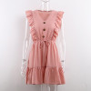 Ruffle Off Shoulder Tunic High Waist Party V Neck Casual Boho Dress