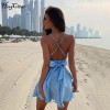 sleeveless V-neck sexy mini slip dress backless