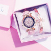Watches Bracelet set Starry Sky Ladies Bracelet Watch Casual Leather