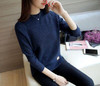 Long Sleeve Pull Solid Pullover Casual Knitted Sweater