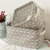 1 Pc Printing Cotton Linen Desktop Storage Organizer