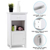 Tangkula Bathroom Floor Storage Cabinet, Wooden Storage Cabinet for Home Office Living Room Bathroom,One Drawer Cupboard Organize Freestanding Cabinet, White