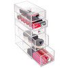 iDesign Clarity Plastic Cosmetic 5-Drawer, Jewelry Countertop Organization for Vanity, Bathroom, Bedroom, Desk, Office, 3.5" x 7" x 10", Clear