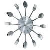 Real Spoon and Fork Starburst Wall Clock