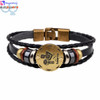 Twelve constellations Bracelet Fashion Jewelry Leather Personality Bracelet wristband