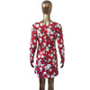 Long Sleeve Christmas Snowman Printing Christmas Party Dress
