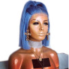 Short Straight Hair  Bob Wig Blue Wig Synthetic Lace Front Wig