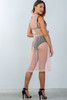 Ladies fashion back button closure faux pearl mesh dress