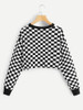 Checkered pullover fashion sweatshirt